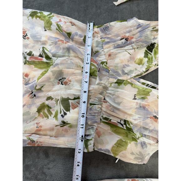 Christy Lynn Silk Floral Tiered Maxi Dress Size Small Sleeveless Ruffle Hem - Picture 10 of 13